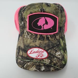 Mossy Oak Camouflage Hat Cap Ladies OSFM Pink Camo Adjustable Strapback Trucker